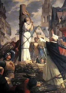 A execução de Joana em Rouen (30 de maio de 1431).