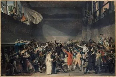 O Juramento do Jogo da Péla, retratado por Jacques-Louis David..