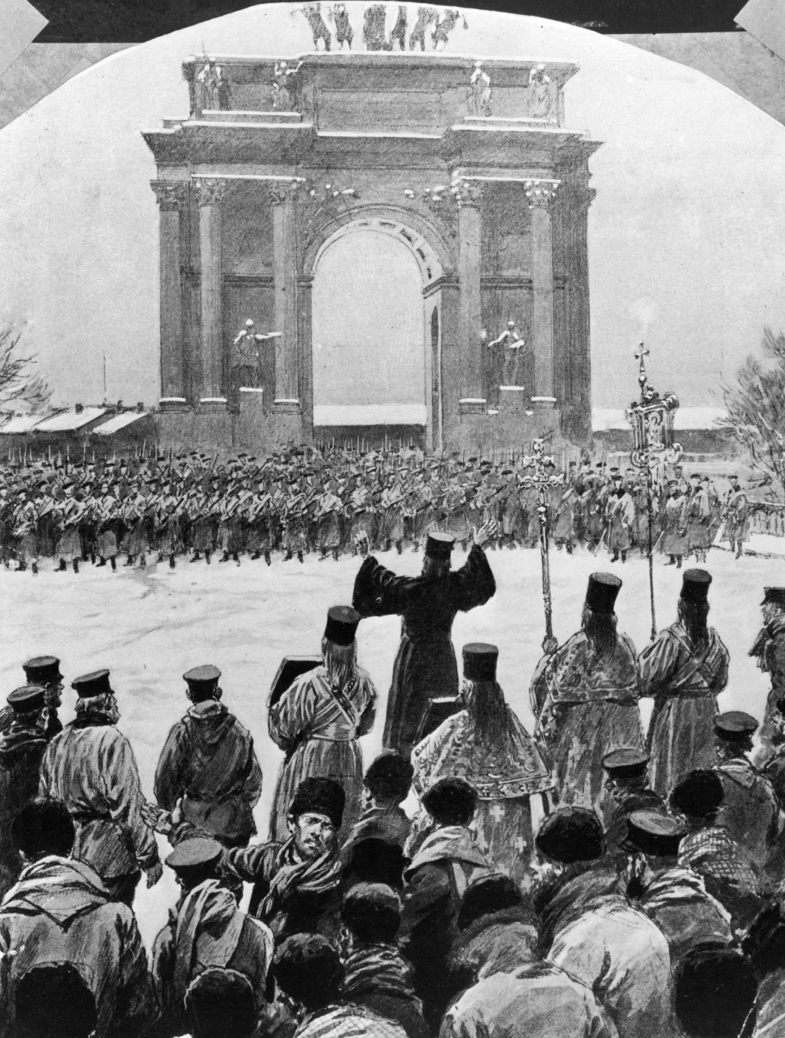 O Massacre do Domingo Sangrento em 1905.