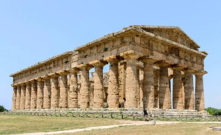 Templo de Hera em Paestum, uma das grandes colônias na Magna Grécia.